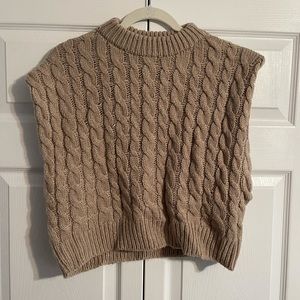 Brown knit sweater vest